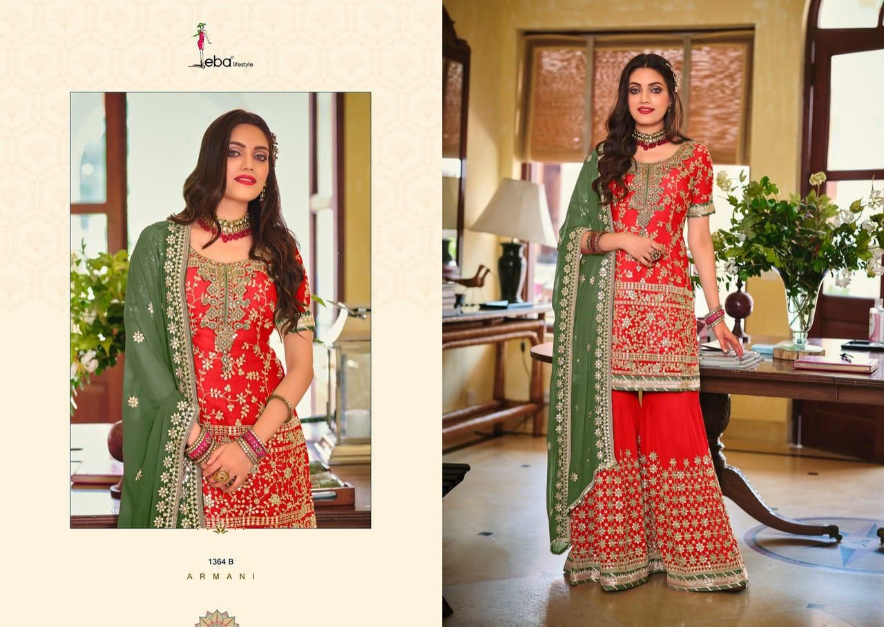 Eba Armani Color Edition 2 Festive Wear Georgette With Embroidery Designer Salwar Kameez Collection
